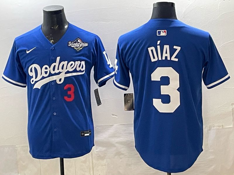 Men 2026 Los Angeles Dodgers #3 Diaz Blue Game Nike MLB Jersey style 008->los angeles dodgers->MLB Jersey